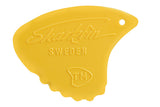 Shark Fin Relief plektrum, 0,65 mm medium, gul, 12 st.