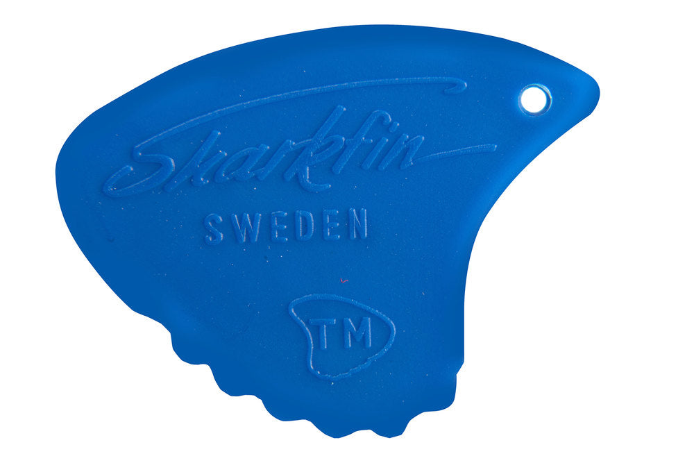 Shark Fin Relief plektrum, 1,05 mm hårt, blått, 12 st.