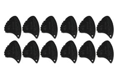 Shark Fin Relief-plektrum, 1,15 mm extra hårt, svart, 12 st.