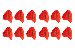 Shark Fin Goldprint plektrum, mjuka, röda, 12 st.