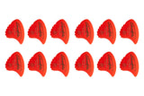 Shark Fin Goldprint plektrum, mjuka, röda, 12 st.