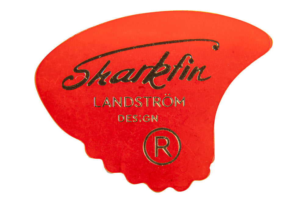 Shark Fin Goldprint plektrum, mjuka, röda, 12 st.