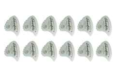 Shark Fin Goldprint plektrum, medium, vit, 12 st.