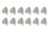 Shark Fin Goldprint plektrum, medium, vit, 12 st.