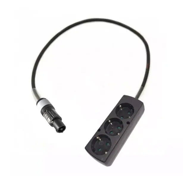 Adaptor powerCON grå - Schuko 3 Uttag - 1 meter