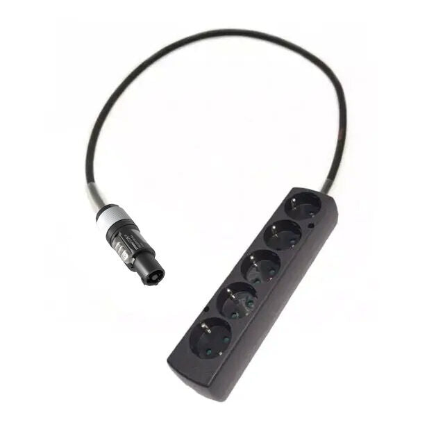 Adaptor powerCON grå - Schuko 5 Uttag - 1 meter