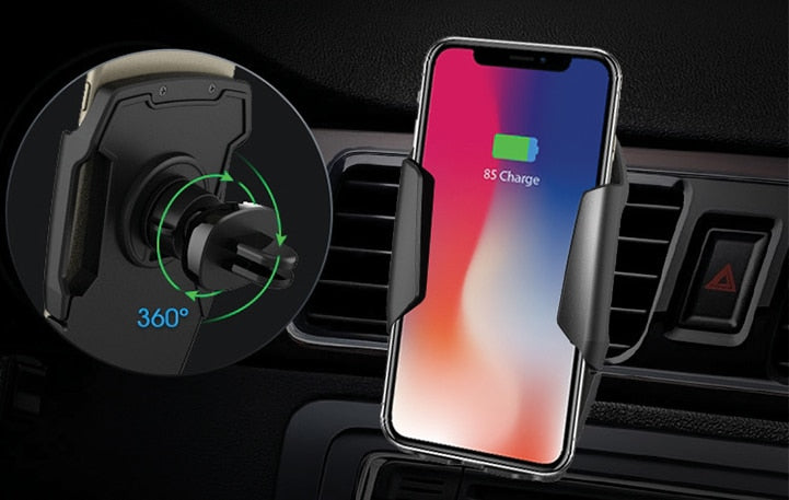 MINIBATT Mobiltelefonhållare för bilen med trådlös laddare