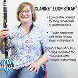 Neotech Clarinet Loop Strap, svart klarinettrem, 44,5 till 58,4 cm