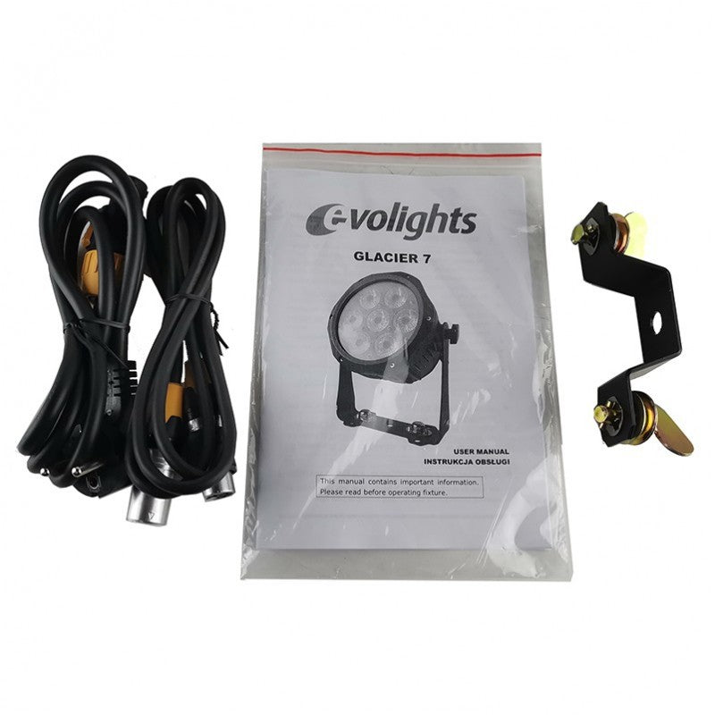 EVOLIGHTS GLACIER 7 LED PAR 7x10W RGBWA-UV IP65 utomhusscensbelysning