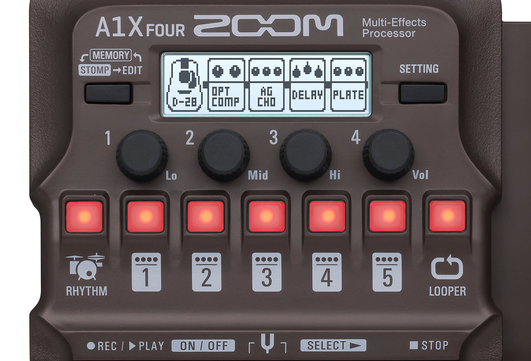 Zoom A1X Fyra akustiska effektpedal