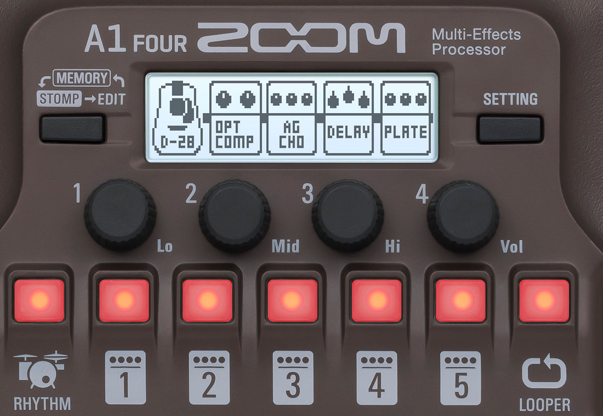 Zoom A1 Fyra akustiska effektpedal