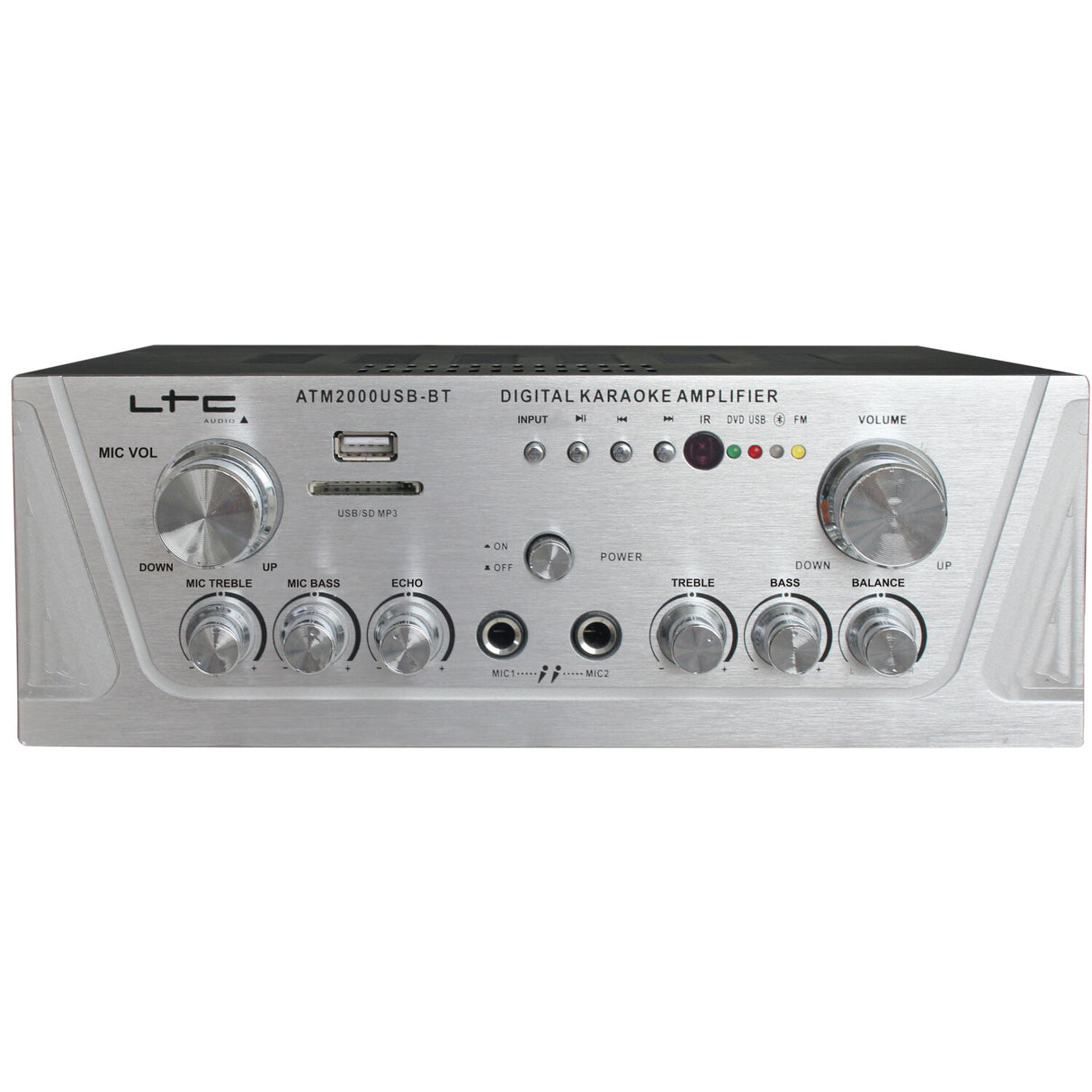 LTC karaokeförstärkare (2x 50W, silver)
