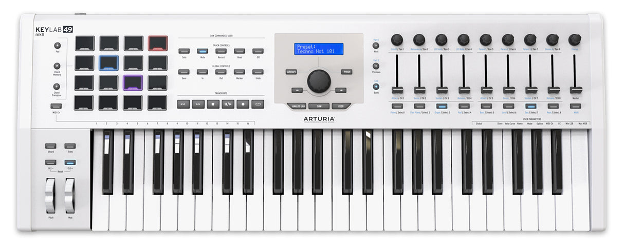 Arturia KeyLab 49 MKII MIDI Keyboard (vit)