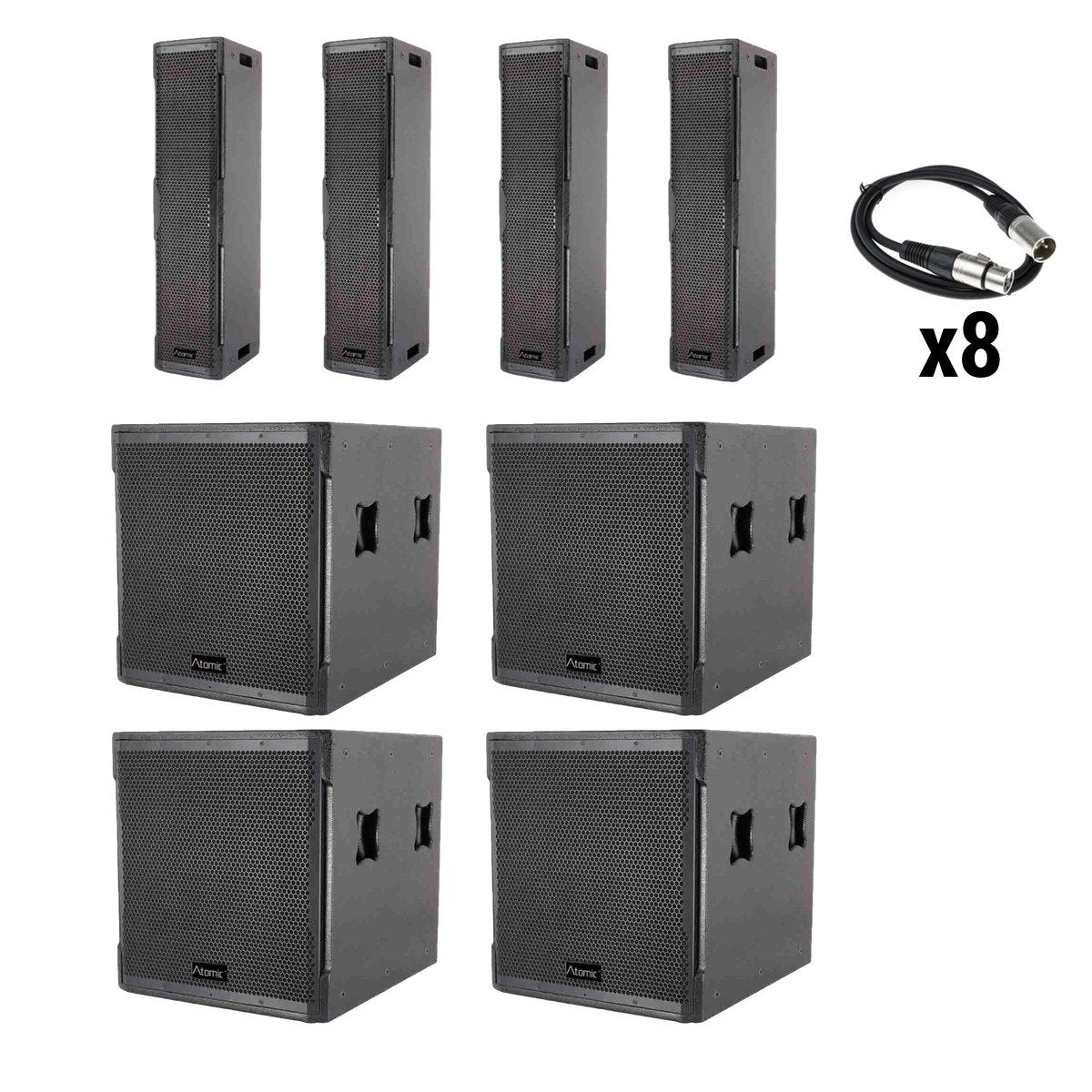 Atomic Pro Kira Active PA-högtalarpaket XXXL