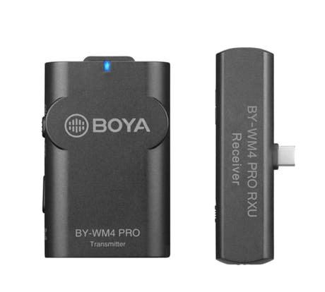 Boya trådlöst set m/USB-c receiver och lavalier sändare WM4