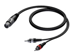 ProCab signalkabel XLR hona > 2 x RCA - 1,5 m