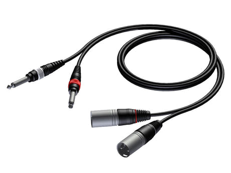 ProCab signalkabel 2 x XLR han > 2 x Jack - 3 m
