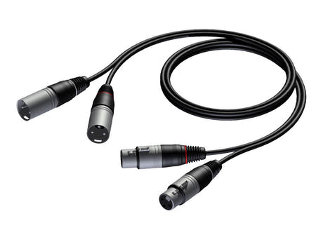 ProCab 2 x XLR hona > 2 x XLR hane - signalkabel 1,5 m