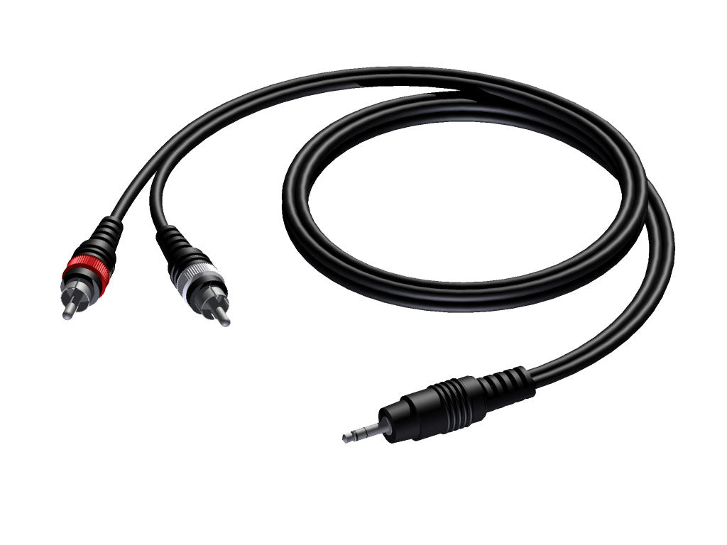 ProCab MiniJack 3,5 mm stereo > 2 x RCA - 3 meter