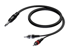 ProCab Jack mono > 2 x RCA - signalkabel 1,5 meter