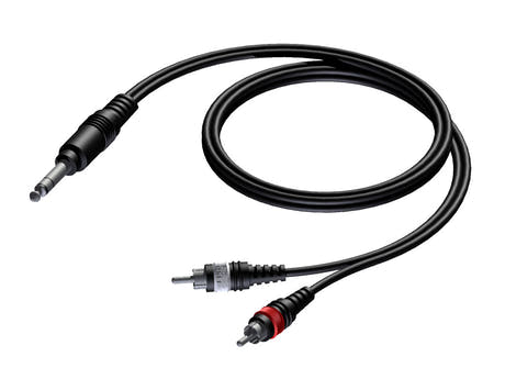 ProCab Jack stereo > 2 x RCA - insert-kabel 1,5 meter
