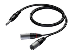 ProCab Stereo-jack > 2 x XLR hane insertkabel 1,5 m