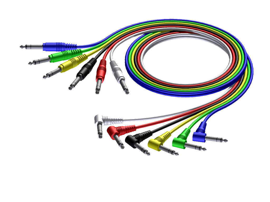 ProCab stereo jack/jack vinklad kabelset i 6 färger, 60 cm