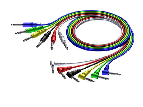 ProCab stereo jack/jack vinklad kabelset i 6 färger, 90 cm