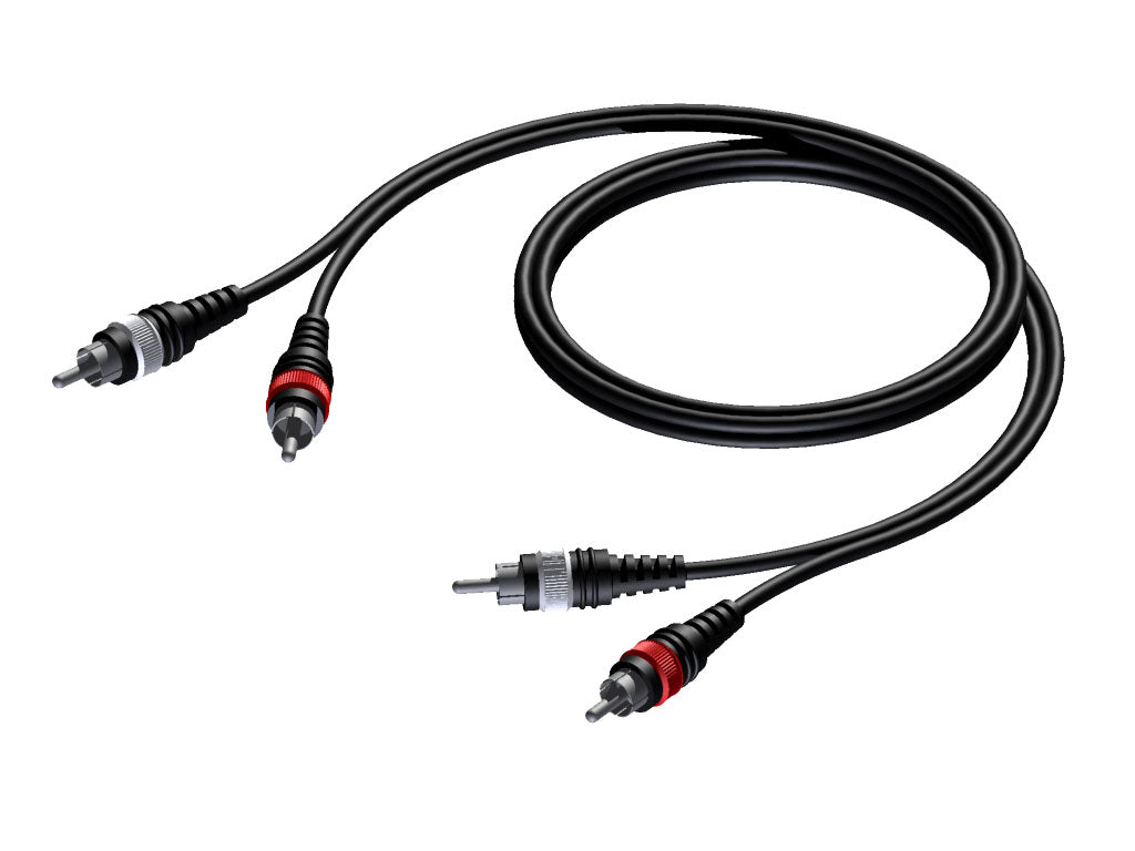 ProCab 2 x RCA hane > 2 x RCA hane - signalkabel 15 meter