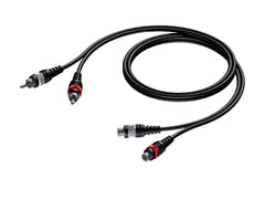 ProCab 2 x RCA hona > 2 x RCA hane - signalkabel 5 meter