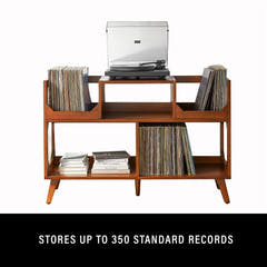 Crosley Asheville Large Pladespillerbord med Vinylopbevaring til 350 LP’er – Walnut