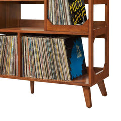 Crosley Asheville Large Pladespillerbord med Vinylopbevaring til 350 LP’er – Walnut