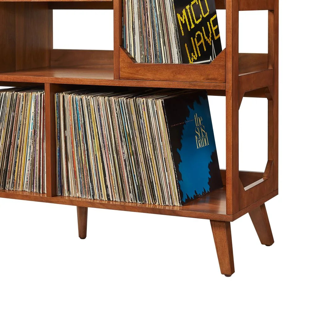 Crosley Asheville Large Pladespillerbord med Vinylopbevaring til 350 LP’er – Walnut