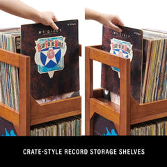 Crosley Asheville Small Vinylopbevaring til 130 Plader – Walnut