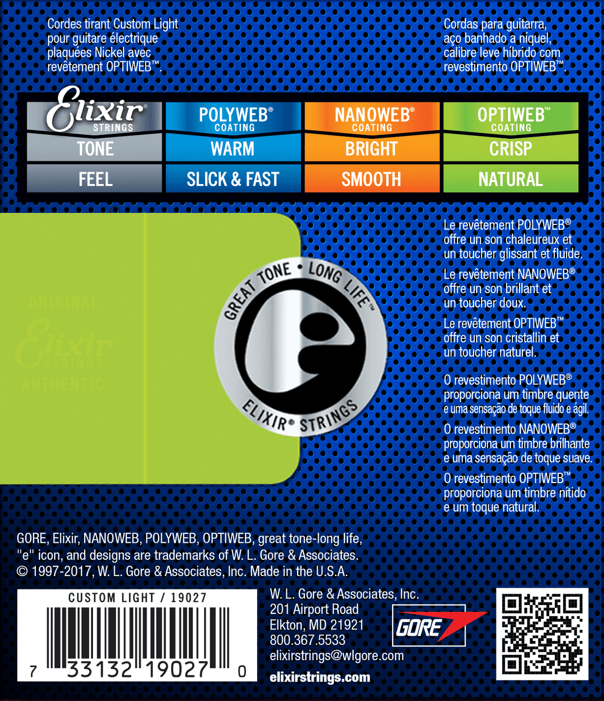 Elixir Optiweb Guitar Strings (Custom Light, 09-46)