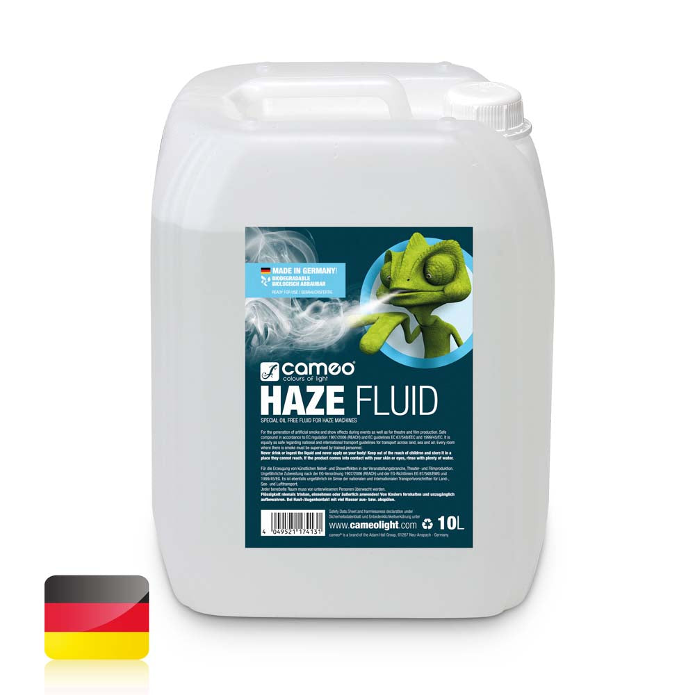 Cameo HAZE FLUID 10 L - Haze-vätska för fin dimtäthet och lång hängtid, 10 L, oljefri