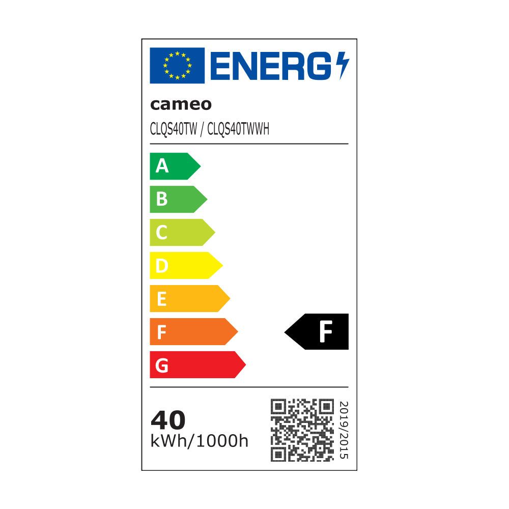 Cameo Q-SPOT 40 TW - Kompakt spot med 40 W justerbar vit LED, utförd i svart