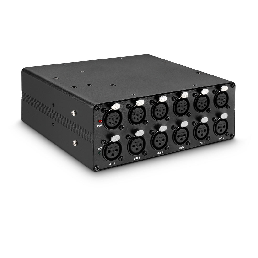 Cameo SB 6 T RDM - 6-utgångars DMX/RDM-splitter/booster med 3- och 5-poliga kontakter