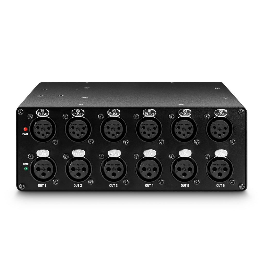 Cameo SB 6 T RDM - 6-utgångars DMX/RDM-splitter/booster med 3- och 5-poliga kontakter