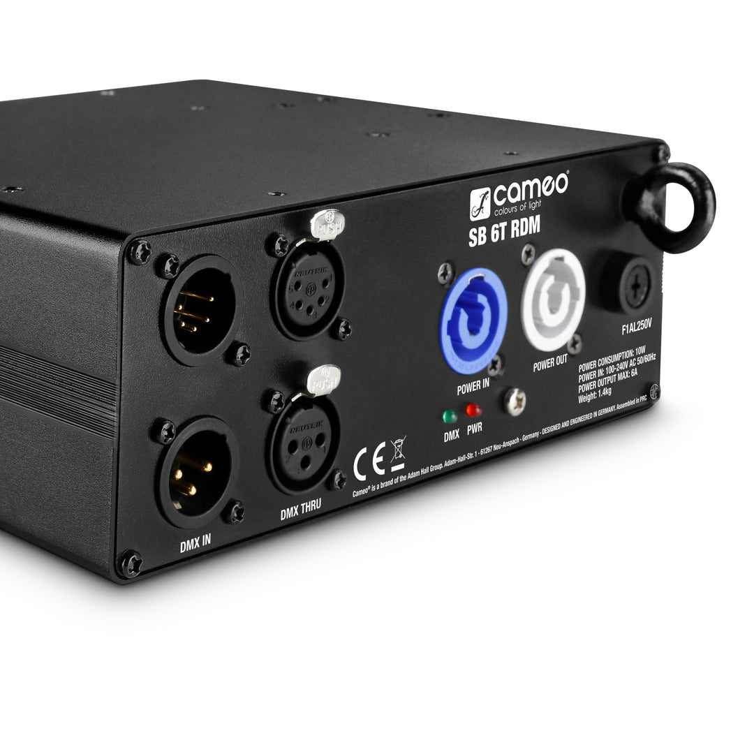 Cameo SB 6 T RDM - 6-utgångars DMX/RDM-splitter/booster med 3- och 5-poliga kontakter
