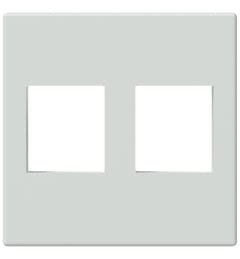 Keystone monteringsplatta 45 x 45 mm f. 2 uttag, Vit
