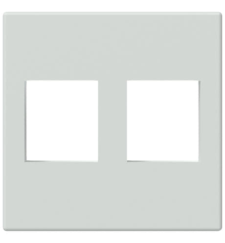 Keystone monteringsplatta 45 x 45 mm f. 2 uttag, Vit