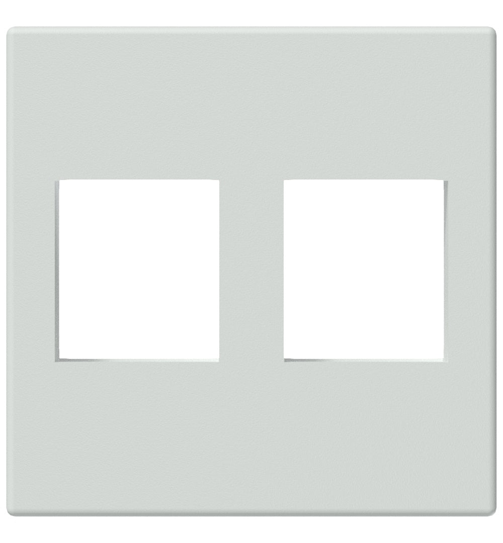 Keystone monteringsplatta 45 x 45 mm f. 2 uttag, Vit