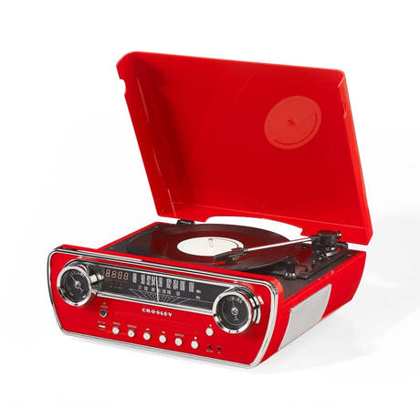 Crosley Powel CR6047A 7-i-1 Skivspelare med Bluetooth, CD och radio
