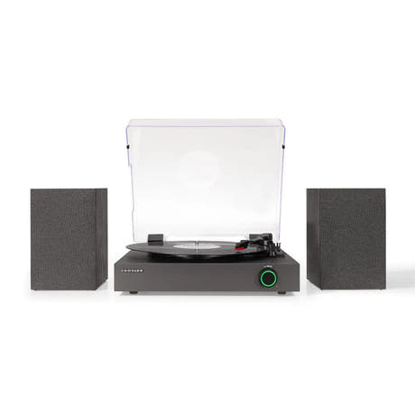 Crosley Zane skivspelare med högtalare, svart