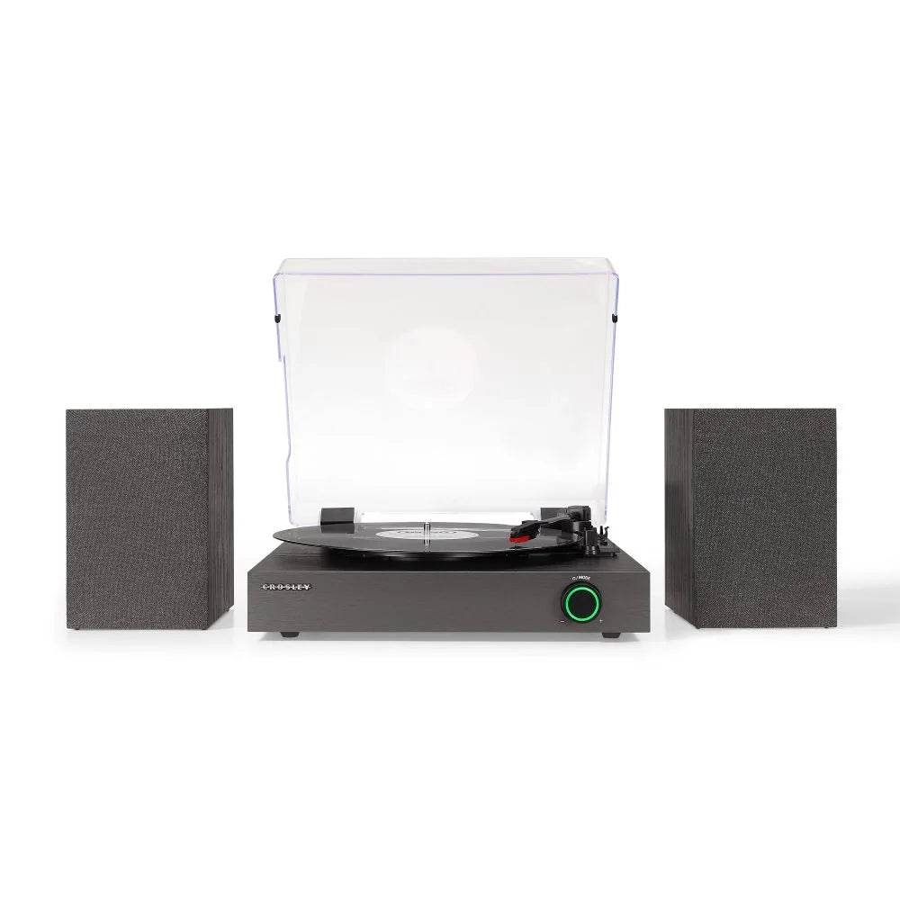 Crosley Zane skivspelare med högtalare, svart