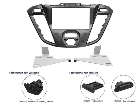 CT23FD39 2-DIN ram för Ford Transit Custom 2012-
