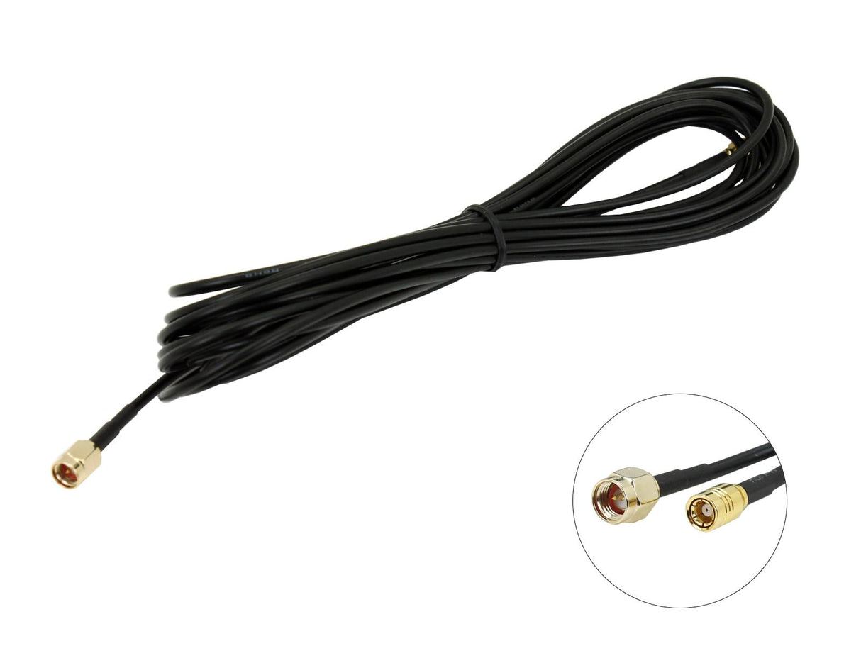 5 m. DAB-antennkabel - SMA hane till SMB hona