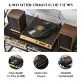 Crosley C72 skivspelare med högtalare (valnöt)