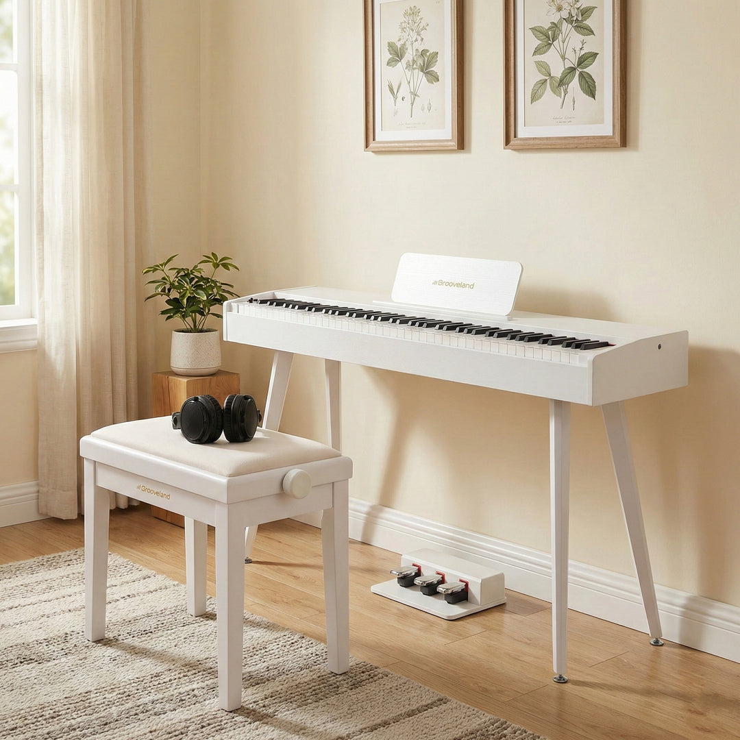 Grooveland DDP-140 Elpiano (Vitt) Paket